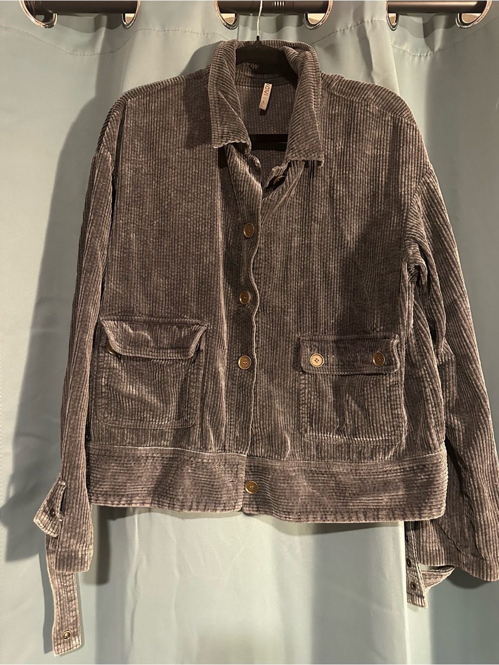 XCVI Gray Corduroy Shirt Jacket